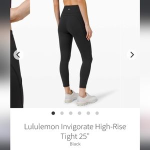 NWT 🍋 LULULEMON 🍋   INVIGORATE 25"   Black Size 6